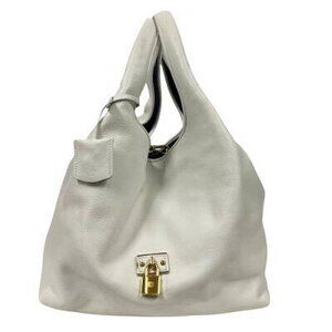 Loewe Calie Handbag White Leather